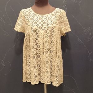 Anthro silver blouse